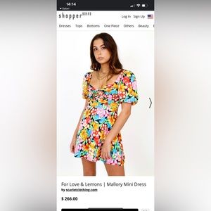 For Love and Lemons XS floral mini dress